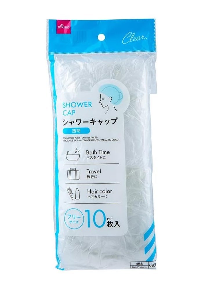 Daiso Clear Waterproof Shower Cap - Reusable Hair Protection for Bath & Shower - Image 1